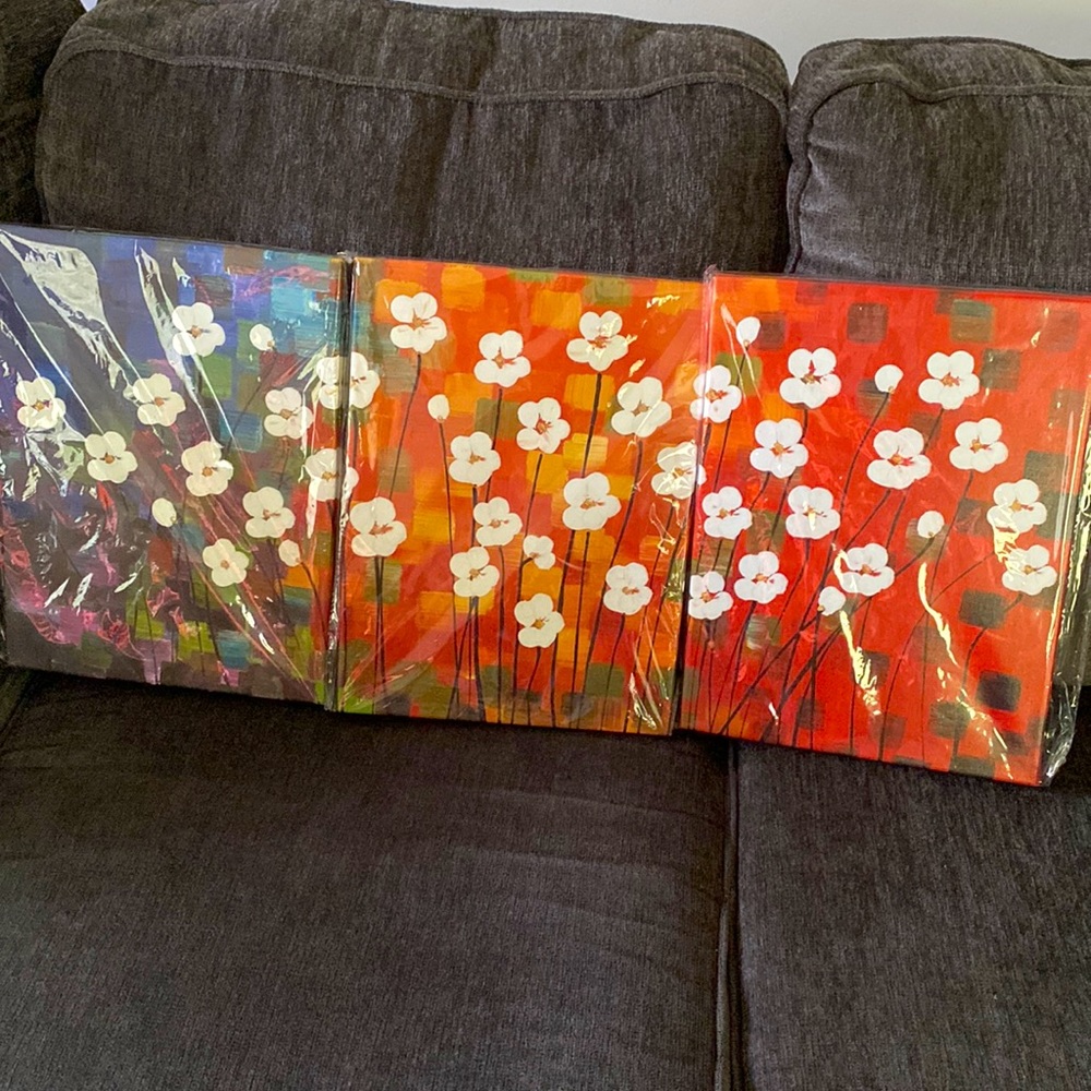 Abstract wall art/ flowers canvas print